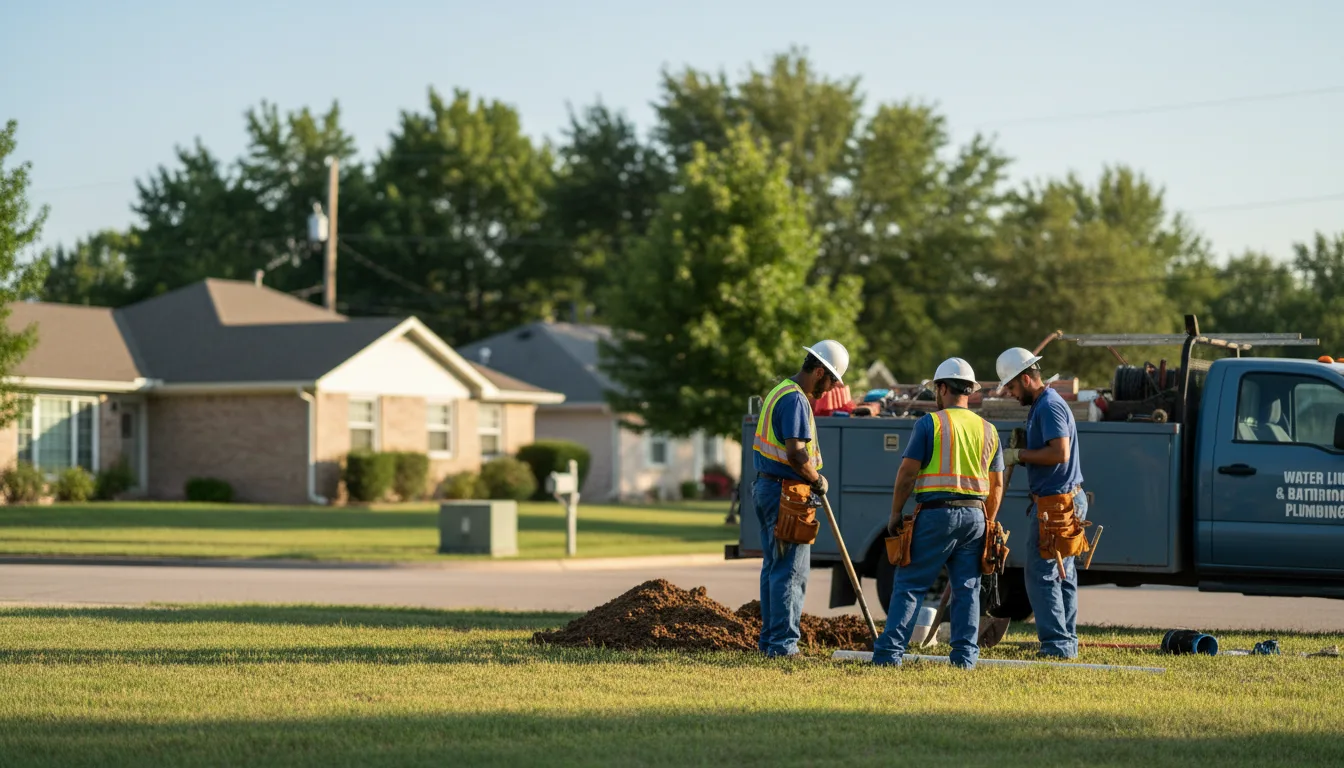 Residential water line and bathroom plumbing service in Eagle Lake, TX